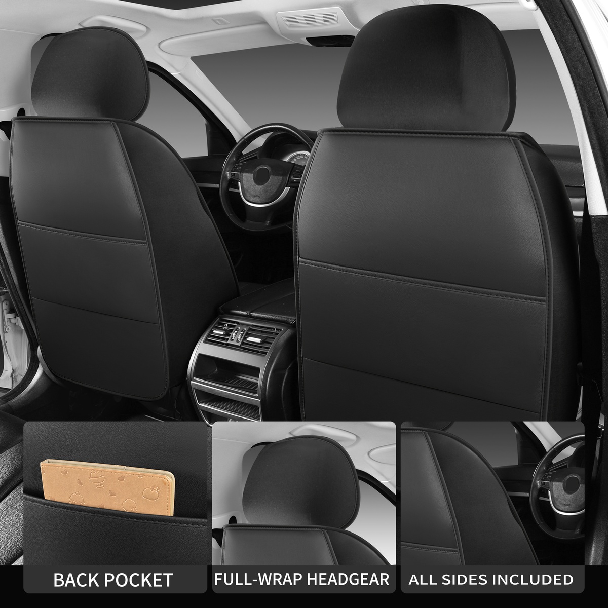Kit 02 Capas Banco Assento Carro Luxo Passageiro e Motorista - Imagem 5