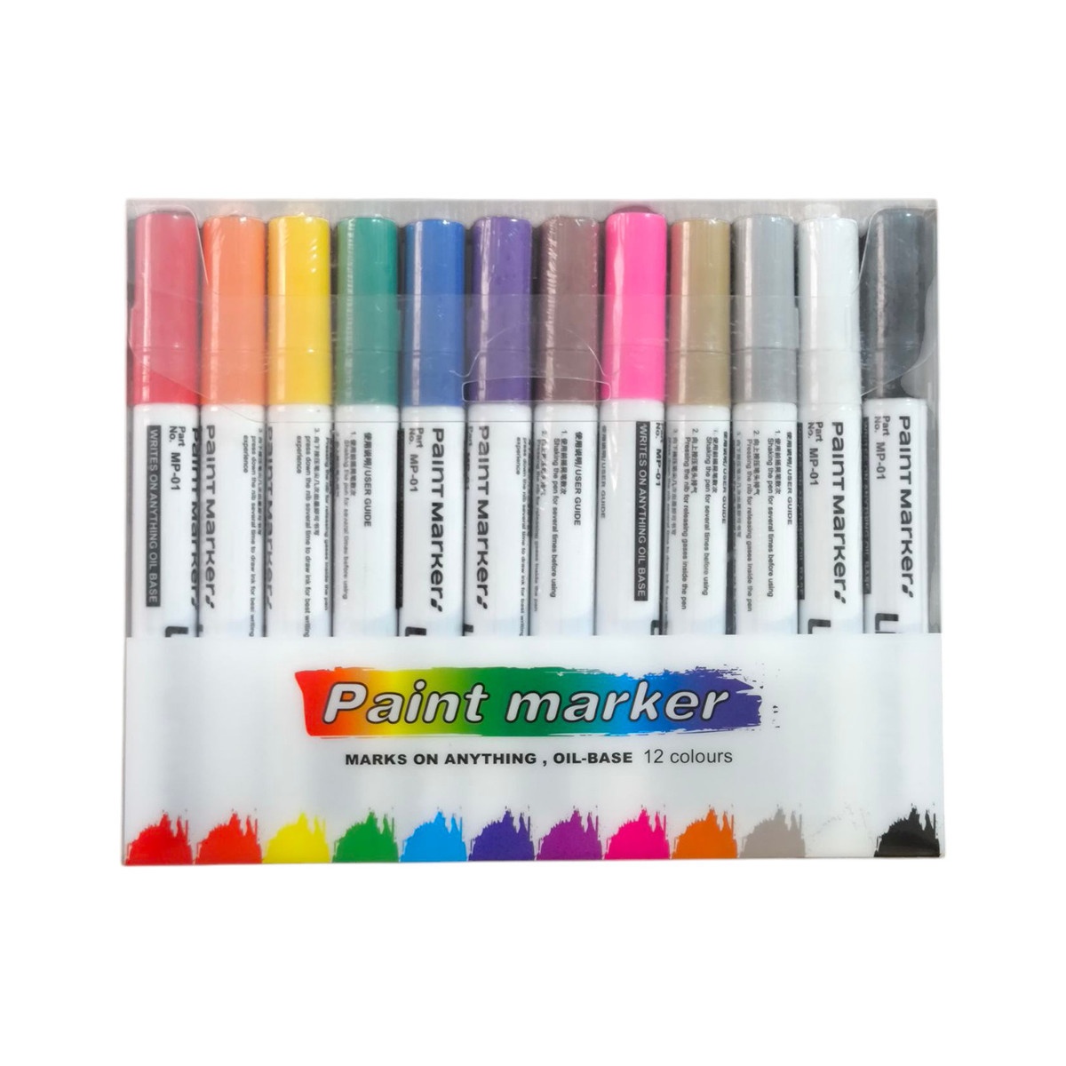 Kit 12 Marcador Tinta Permanente Paint Marker Canetas Cores