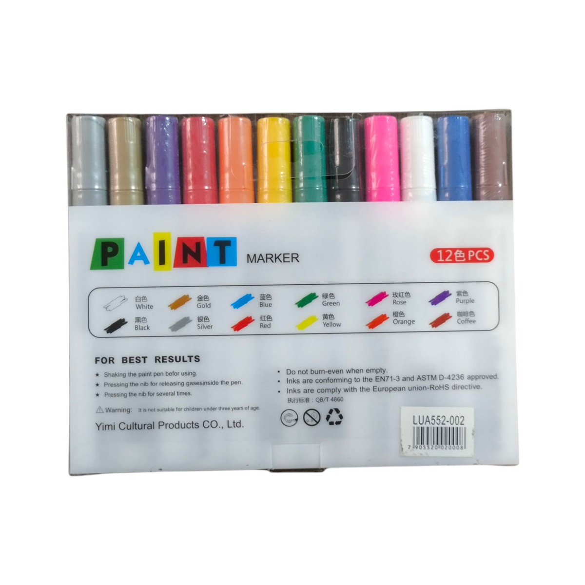 Kit 12 Marcador Tinta Permanente Paint Marker Canetas Cores - Imagem 5