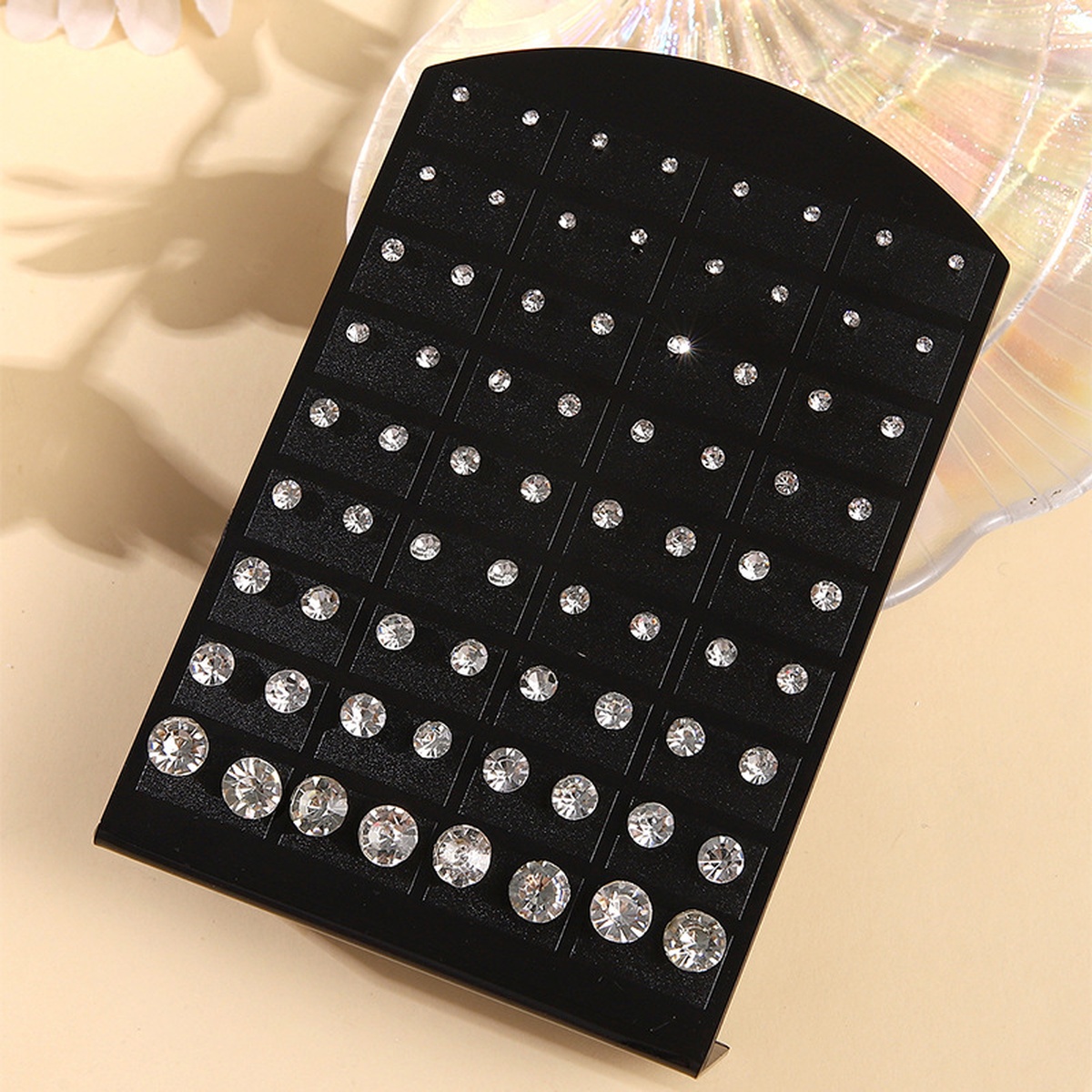 Kit 36 pares de Brinco Strauss Aço Inoxidável Prata Diamante - Imagem 2