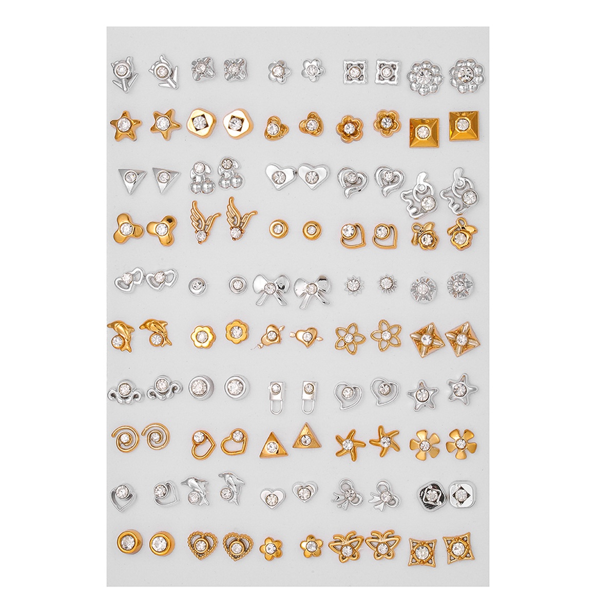 Kit 50 Pares de Brincos Prateado Dourado Variados Femininos